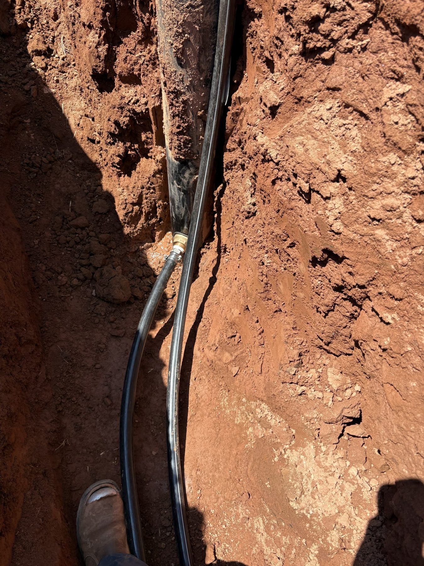 Garrett Plumbing project — pipe replacement work