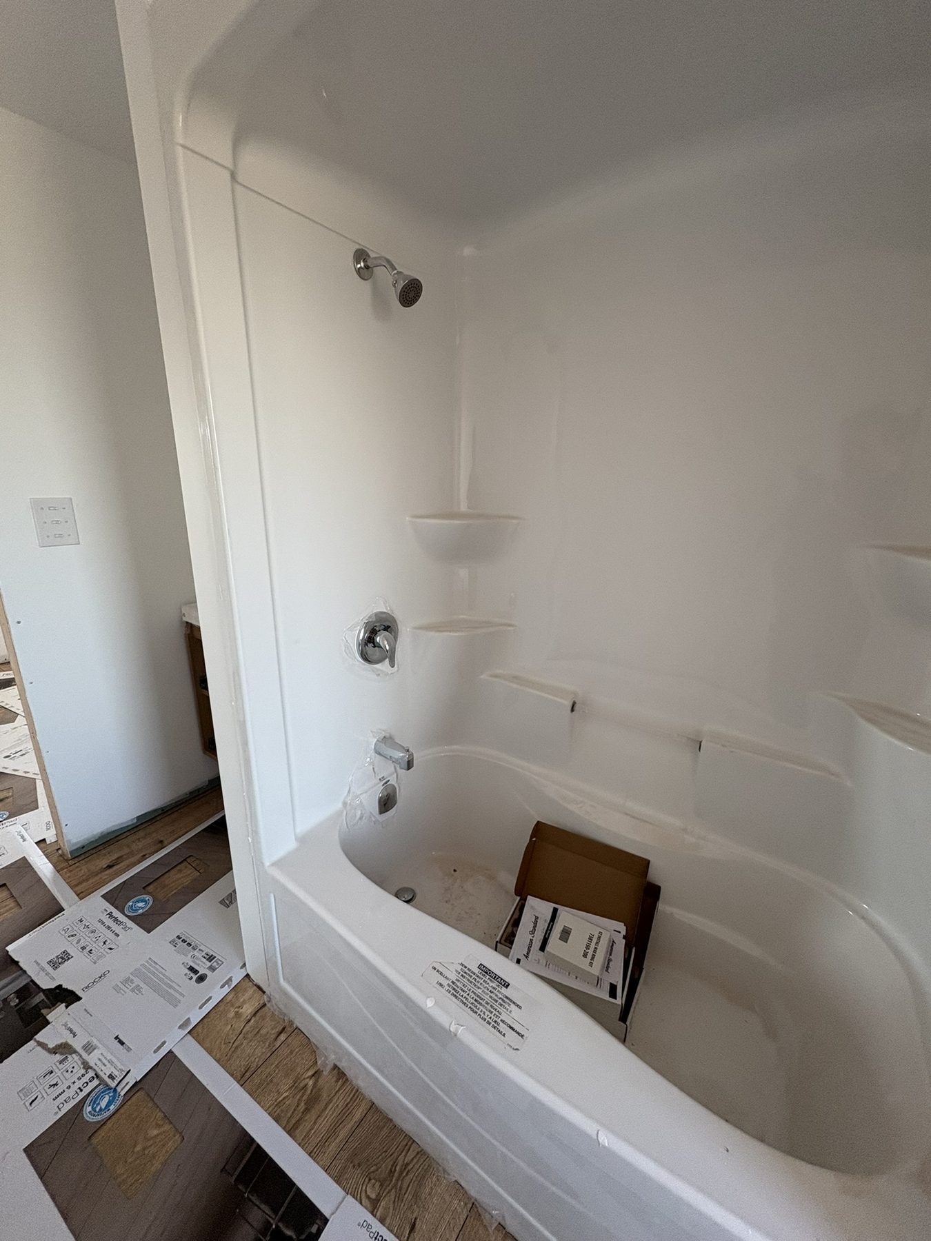 Garrett Plumbing project — fixture and pipe work