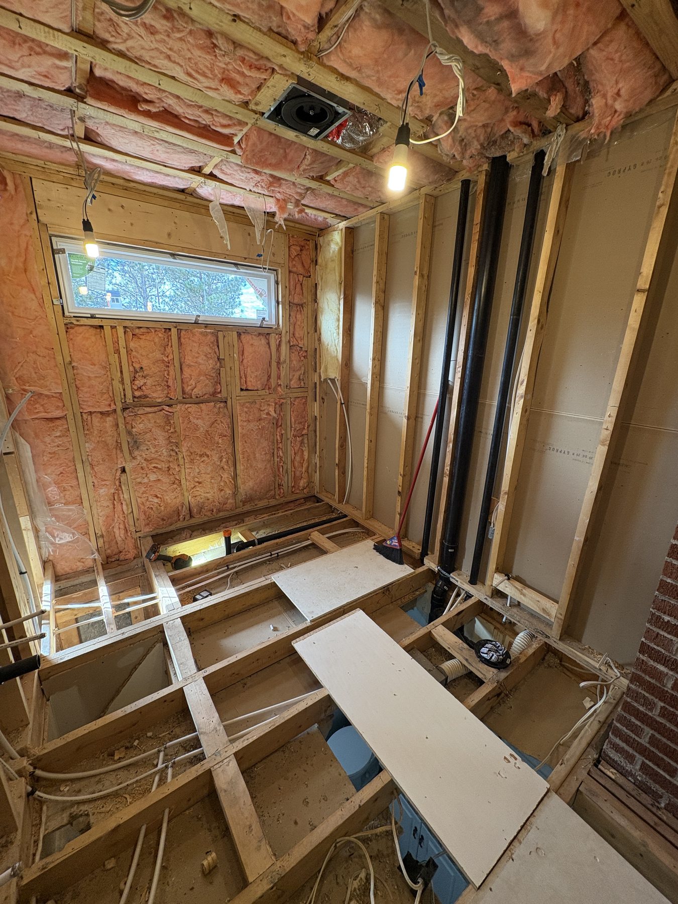 Garrett Plumbing project — bathroom plumbing install