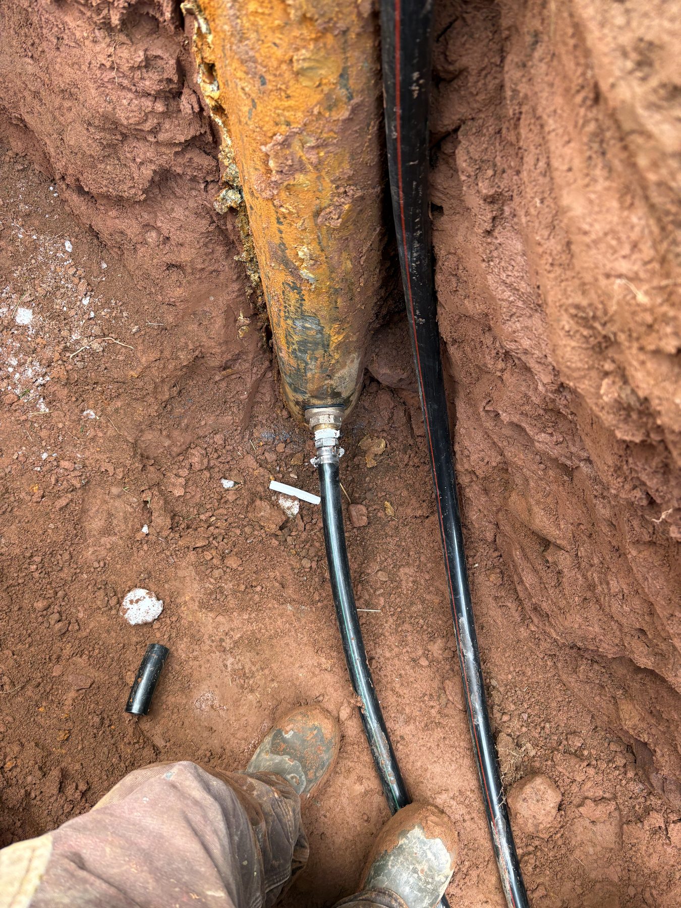 Garrett Plumbing project — pipe installation work